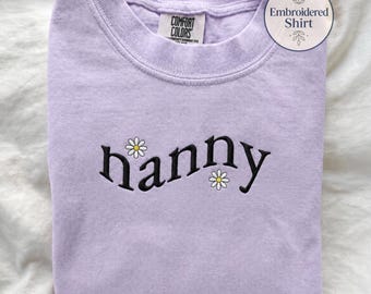 Embroidered Comfort Colors Nanny Shirt, Daisy Babysitter Tee, Childcare Provider Gift