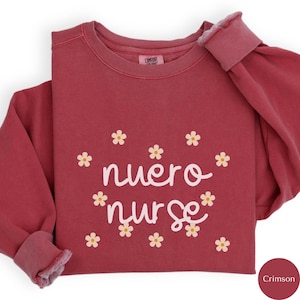 Neuro ICU Nurse Comfort Colors® Sweatshirt PEDS Nurse Crewneck Daisies Cursive Intensive Care Nurse RN Grad Sweater Nursing Sweatshirt RZ691
