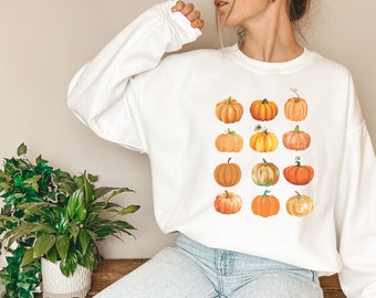 Pumpkin Sweatshirt, Pumpkin Sweater, Halloween Crewneck Sweatshirt, Halloween Sweater, Spooky Season, Fall Shirts, Thanksgiving Shirt, RZ521