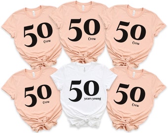 50th Birthday Shirt, Fifty Years Young, Mom Dad Birthday Shirt, Born in 1973 Shirt, 50th Birthday Gift, 50th Birthday Party Group, RZ376