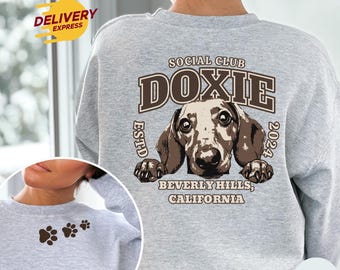 Sudadera del club social de perros salchicha, sudadera de perros salchicha, conmemoración de perros, mamá de perros salchicha, perros salchichas de pelo largo, regalo de perros salchichas, Doxie, T183