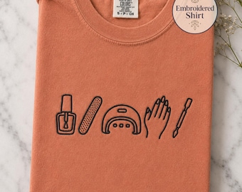 Embroidered Nail Tech Shirt, Nail Technician Cosmetology Graduation Gift