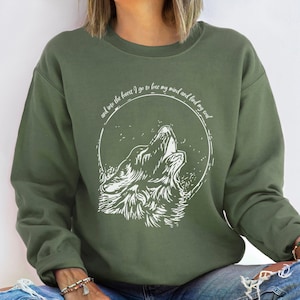 Wolf Moon and Stars Hoodie, Howling Wolf Hoodie, Camping Shirt, Wolf Shirt, Fall Hoodie, Wolf Lover Gift, Animal Lover Sweatshirt, RZ286