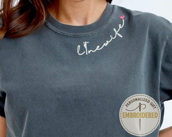 Linewife Embroidered Shirt, Dibs on the Lineman, Gift for Wife, Gift for Girlfriend, Customize it with any Name, E019