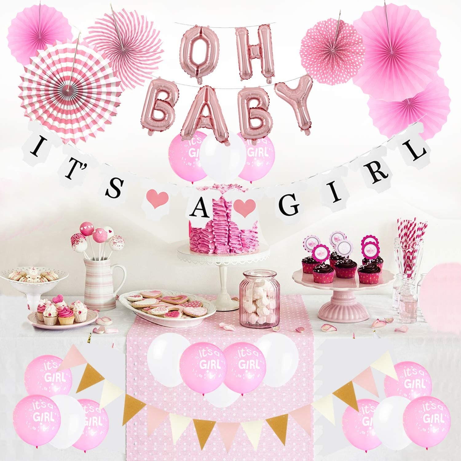Baby Shower Decorations Oh Baby Foil Balloon It's a Girl Etsy