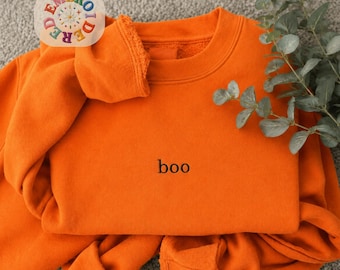 Embroidered Halloween Boo Sweatshirt, Ghost Lover Gift