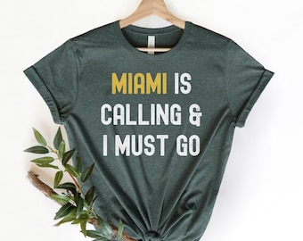 Miami Shirt, Miami Fan Crewneck Shirt, Distressed Miami Shirt, Miami Gift, College Student Gift, Miami Florida Football, Miami Vacay Shirt