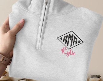 Personalized Registered Medical Assistant Quarter Zip Sweatshirt, Embroidered Nurse Jacket, RMA Monogram Gift, N054