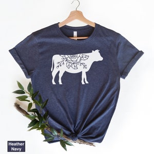 Floral Cow Shirt, Cow T Shirt, Cow Lover Shirt, Farming Shirt, Farm Girl Shirt, Cow Lover Gift, Cow Farm Shirt, Country T Shirt, Dairy Farm