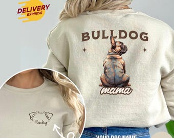 Bulldogge Sweatshirt, personalisierte Hunde Liebhaber Geschenk, Minimale Hunde Grafik, Klassisches Hund Unisex Shirt, T110