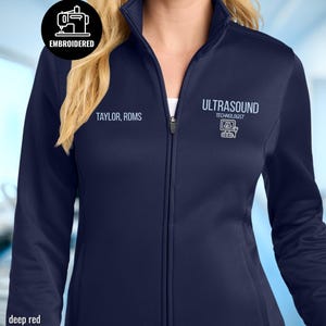 Personalisierte Jacke für Ultraschall-Technologen, bestickte RDMS-Reißverschlussjacke, benutzerdefiniertes Sonographer-Geschenk, R116