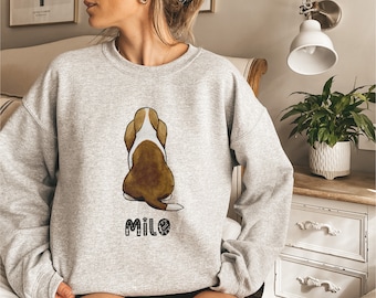 Custom Dog Sweatshirt, Basset Mama Dog Shirt, Funny Cute Girlfriend Gift, Basset Hound Mom Gift, Dog Lover, Animal Lover Mom Shirt, RZ314