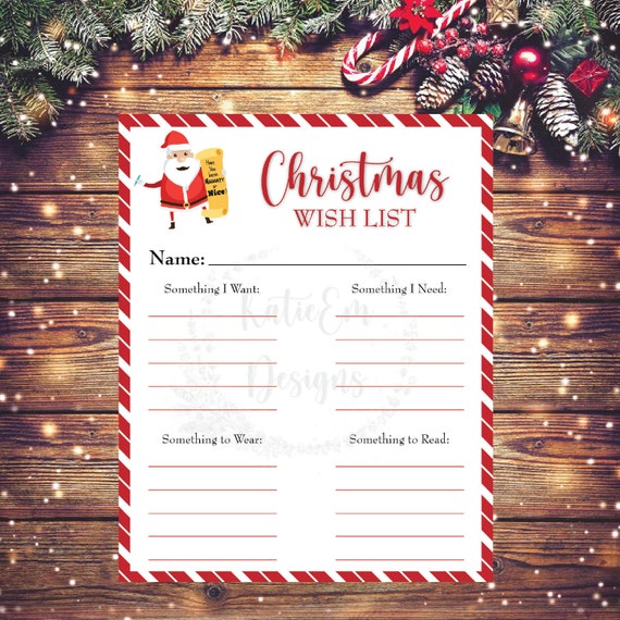 Christmas Wish List Kids Christmas List Something They