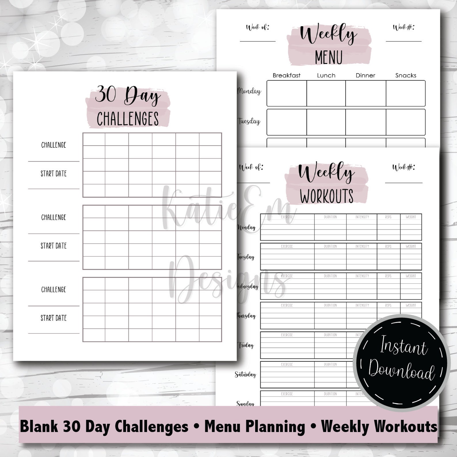Printable Weight Loss Journal Weight Trackers Meal Etsy