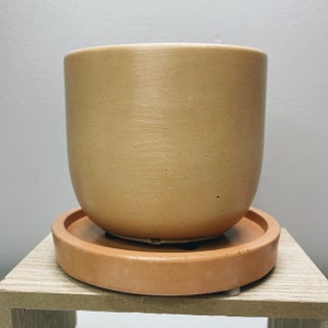 Concrete Planter Large 4 Inch with Saucer | Minimalist Concrete Plant Pot | Boho Planter | Modern Indoor Planter | Succulent Planter |