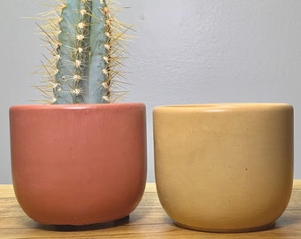 Medium Concrete Planter Set of 2 | Minimalist plant Pot |  Boho Planter with Drainage | Modern Indoor Planter | Flower Pot | 3 Inch Pots