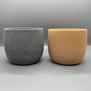 Large Concrete Planter Set of 2 | Minimalist plant Pot |  Boho Planter with Drainage | Modern Indoor Planter | Flower Pot | 4 Inch Pots