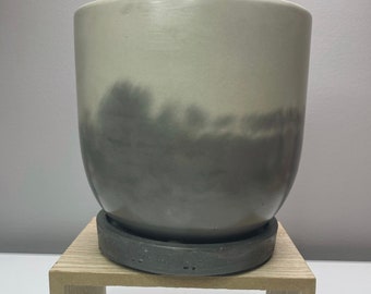 Concrete Planter Charcoal Storm Blend | Boho Neutral Plant Pot with Drainage | Minimalist Modern Indoor X-Large 6 Inch Planter | Flower Pot