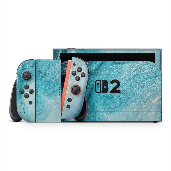 Aqua Beach Nintendo Switch 2 Decal Skins