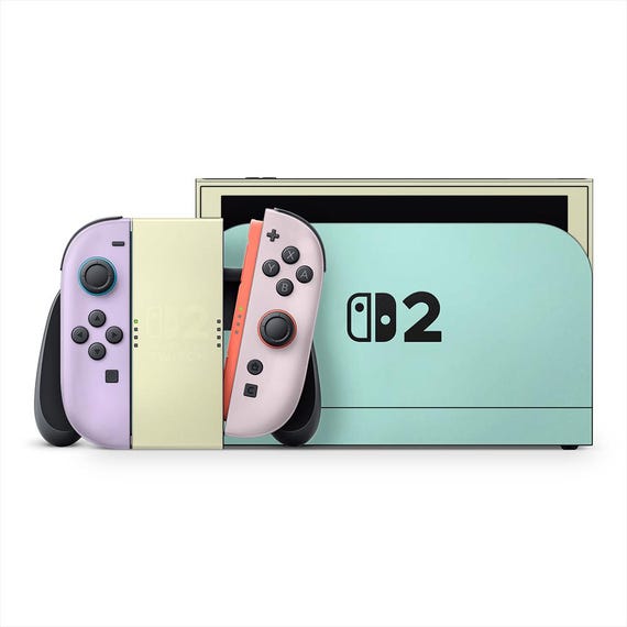 Nintendo Switch ピンク・ミント Retro Pastels Nintendo Switch 2 Decal Skins - Etsy