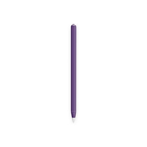 Op de afbeelding: Een paarse Apple Pencil met een witte punt.