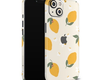 Zesty Lemons Beige Apple iPhone Skins