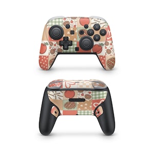 Cozy Pie Patchwork Nintendo Switch Pro Controller Decal Skins