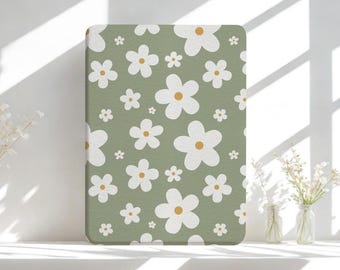 Verdant Daisies Kindle Case | Built in Hand Strap & Back Magnets