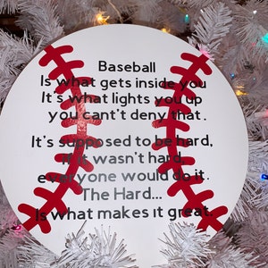 10 inch Baseball Quote Sign