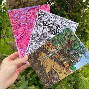 Hand-drawn Landscapes - Marker and Pen on Card - Hand Drawing - Single Editions