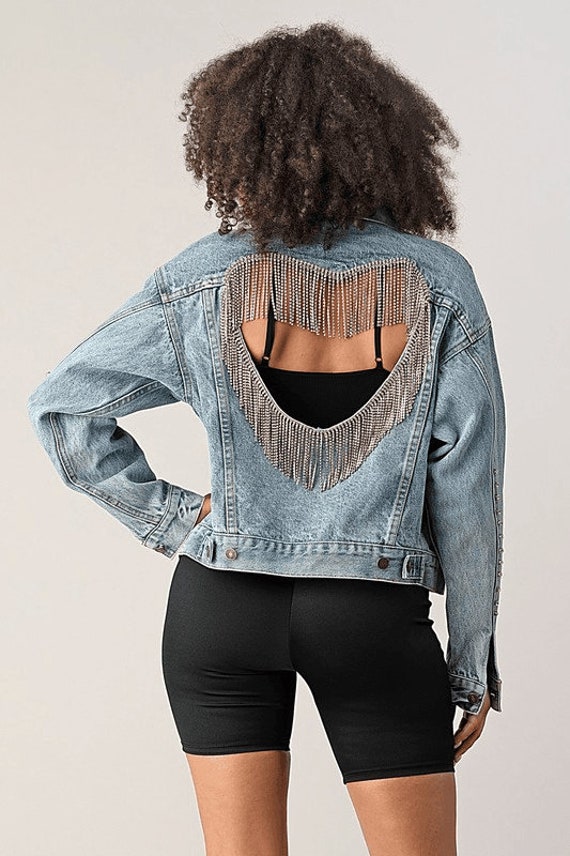 Blue Jean Light Washed Jean Jacket Cut 