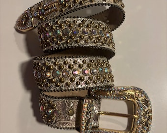 90s BB SIMON Concho Tooled Leather Embellished Studded  display picture 3