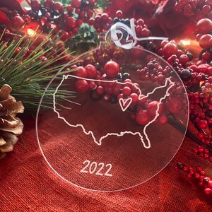 United States Ornament | City Ornament | State Ornament | Personalized Ornament | Christmas Ornament | Custom Ornament