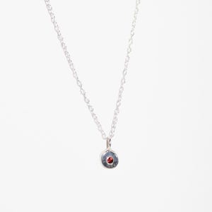 Sterling Silver Birthstone Charm Pendant Necklace