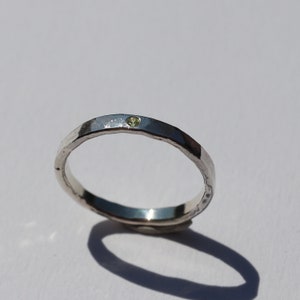 Sterling silver peridot gemstone stacker- August Birthstone Ring