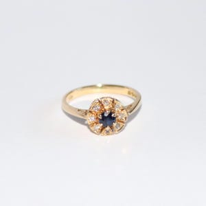 Antique 18ct Gold Diamond & Sapphire Ring