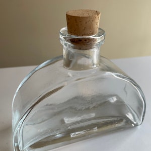 Half Moon Glass Potion Bottle with Cork