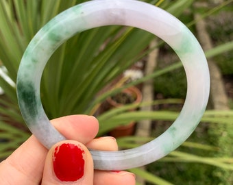 50.9mm 100/% natural certified sunny greenpurple jadeite jade bangle B28-2539
