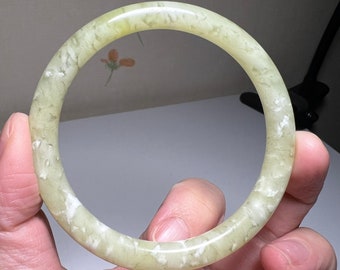 Natural Grade A Chinese Xiu Jade Nephrite Jade Bangle Bracelet 61.2mm