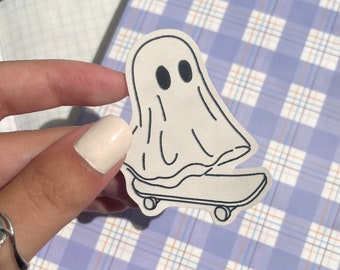 Skating Ghost Vinyl Sticker