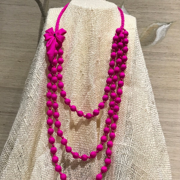 Necklace | Silk Necklace | Long Silk Necklace | Mulberry Wood-wrapped Silk | Luxury | Graceful, Elegant Style.