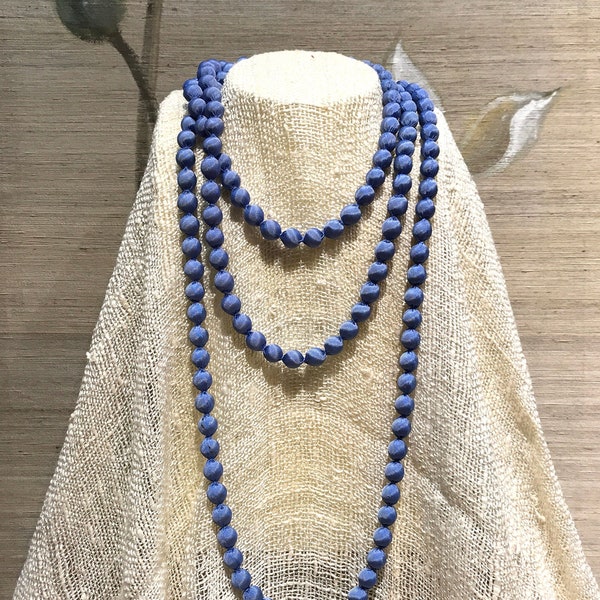 Silk Beaded Necklace | Long Silk Necklace | Mulberry Wood-wrapped Silk | Luxury | Graceful, Elegant Style.