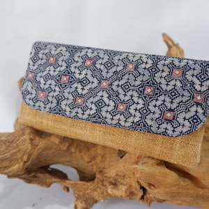 | de porte-monnaie en chanvre portefeuille de chanvre brun | | à long porte-monnaie Portefeuille Indigo Batik | Portefeuille | fait à la main Portefeuille Long