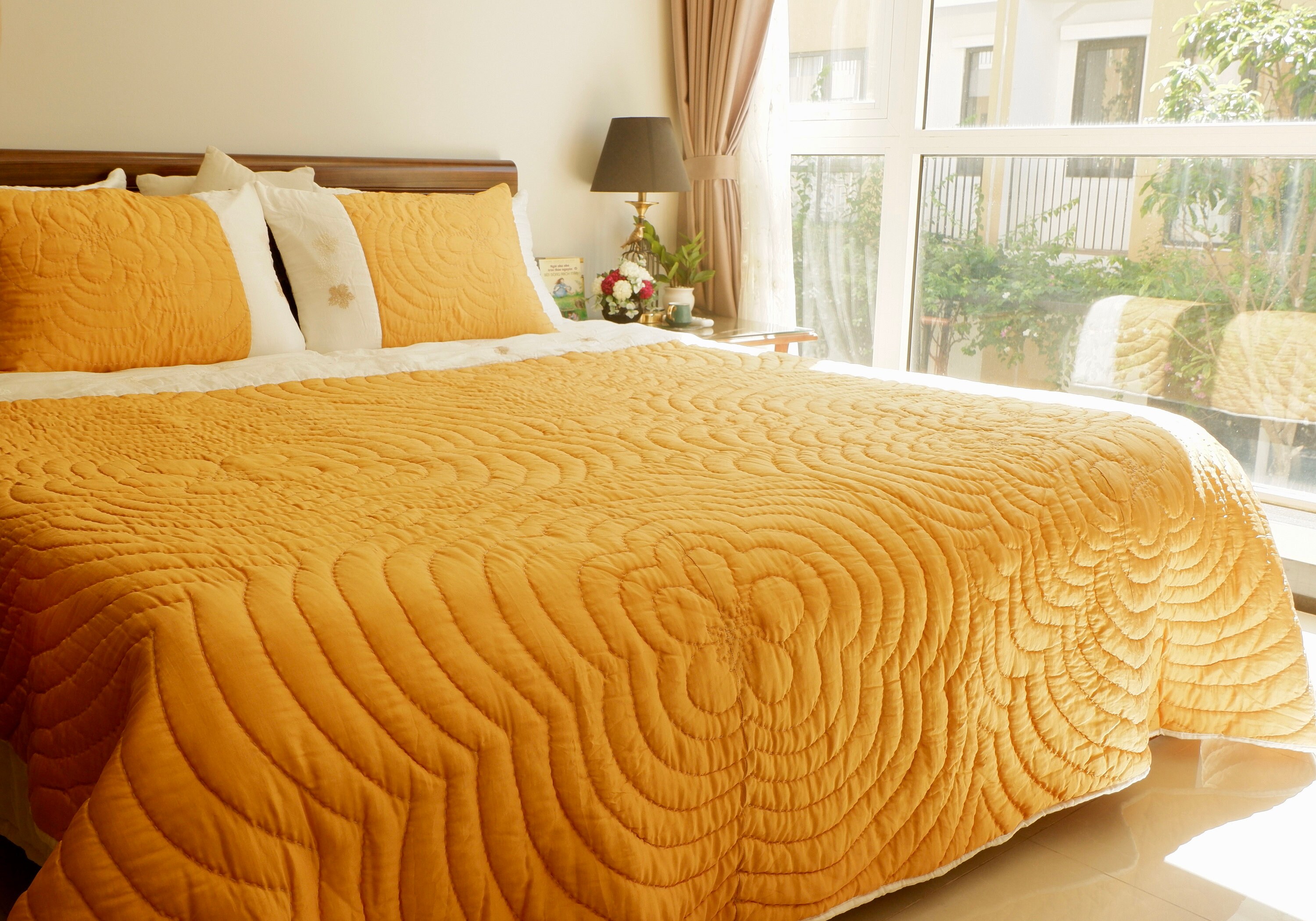 Silk Blanket Luxury Silk Blanket Flower Handquilted Etsy