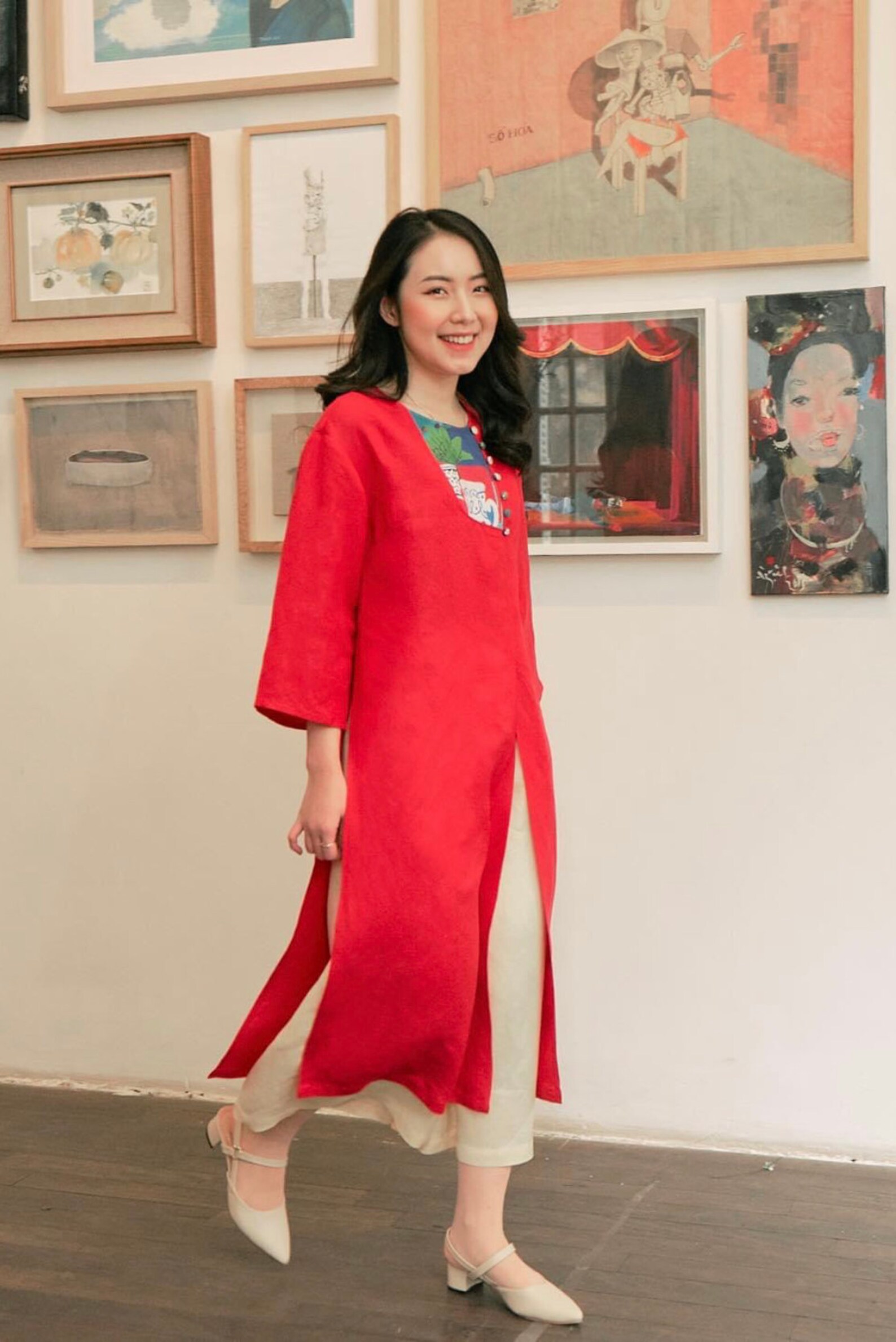 Vietnamese Ao Dai Linen Ao Dai Linen Fashion Ao Dai Etsy
