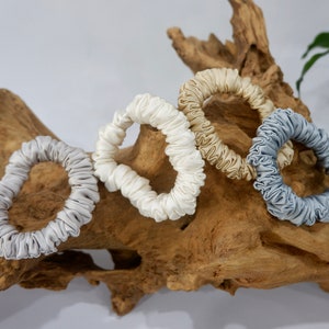 100% Mulberry Silk Small Scrunchies For Hair | 19MM Pure Silk Skinny Scrunchies | Silk Hair Ties Ropes| Mothers Day Gift| Gift for Her