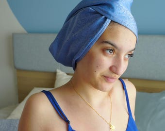 Silk Hair Drying Towel, Mulberry Silk Hair Wrap, Natural Dyed Anti Frizz Hair Towel, Handmade Pure Silk Turban, Quick Drying, Gift For Her