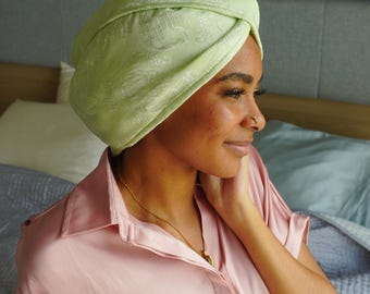 Silk Hair Drying Towel, Mulberry Silk Hair Wrap, Natural Dyed Anti Frizz Hair Towel, Handmade Pure Silk Turban, Quick Drying, Gift For Her