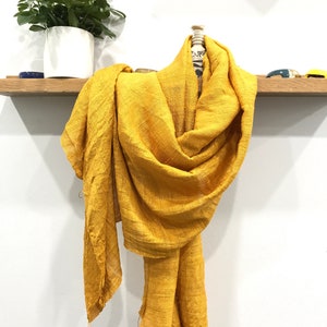 Scarf| Silk Scarf| Unisex Scarf| Handmade| Thick Silk Scarf| Yellow Silk Scaft| Airy, Soft|