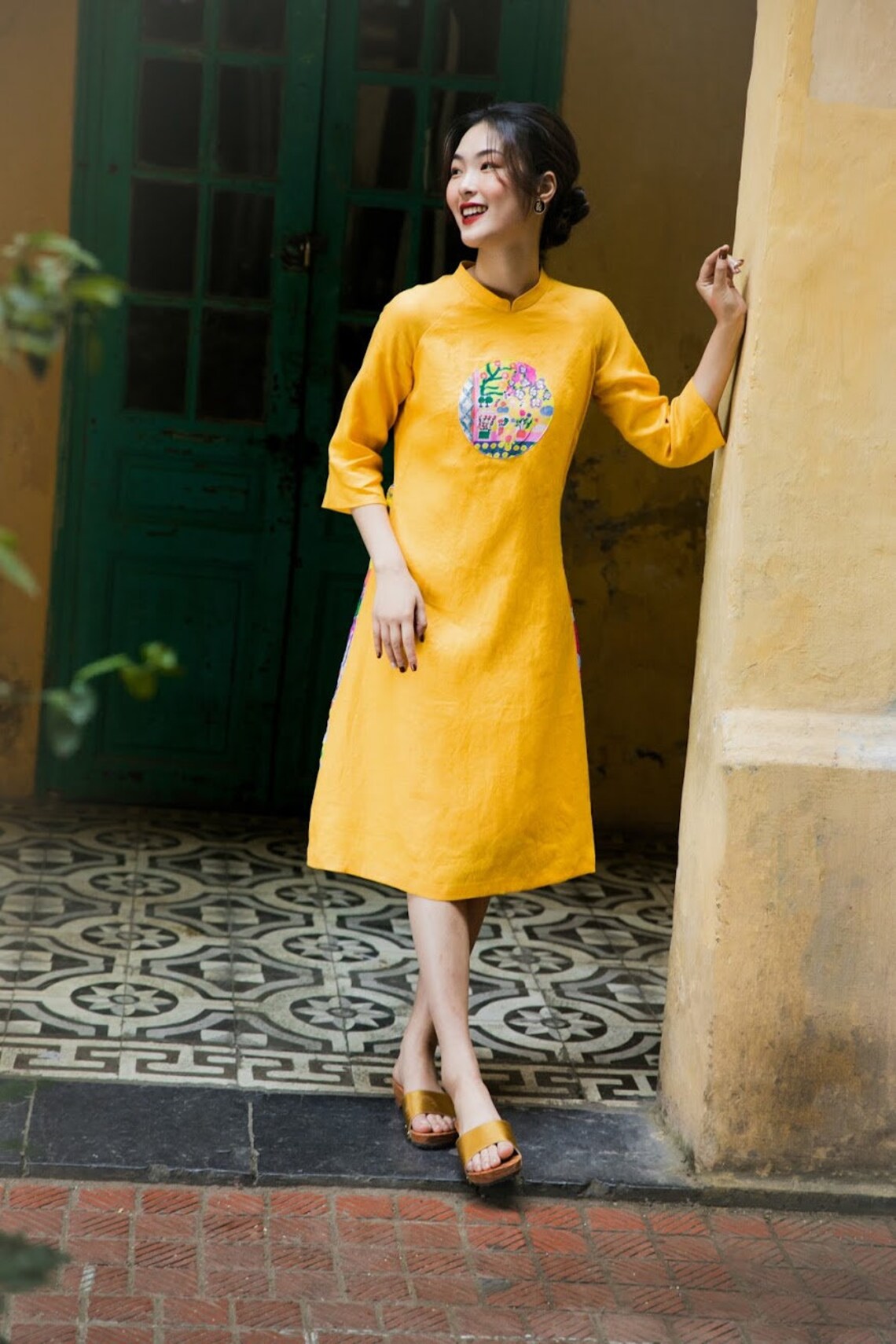 Vietnamese Ao Dai Linen Ao Dai Linen Fashion Ao Dai Etsy